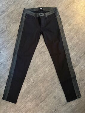 Hudson Jeans Black Quilted-Trim Ankle Skinny Jeans